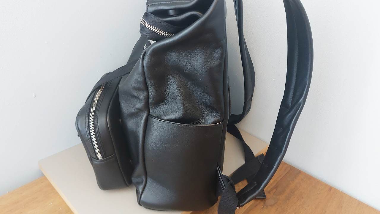 Harber London Leather Roll Top Backpack