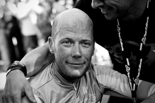 Chris Horner after his time trial win and realizing he just won the 2011 Amgen Tour of California.