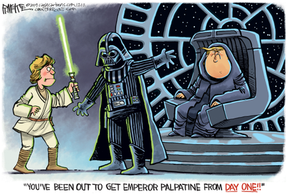 Political Cartoon U.S. Trump Palpatine