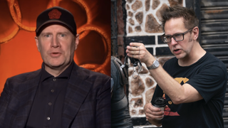 James Gunn and Kevin Feige side by side