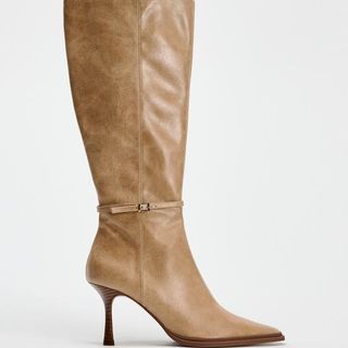 Brown leather boots