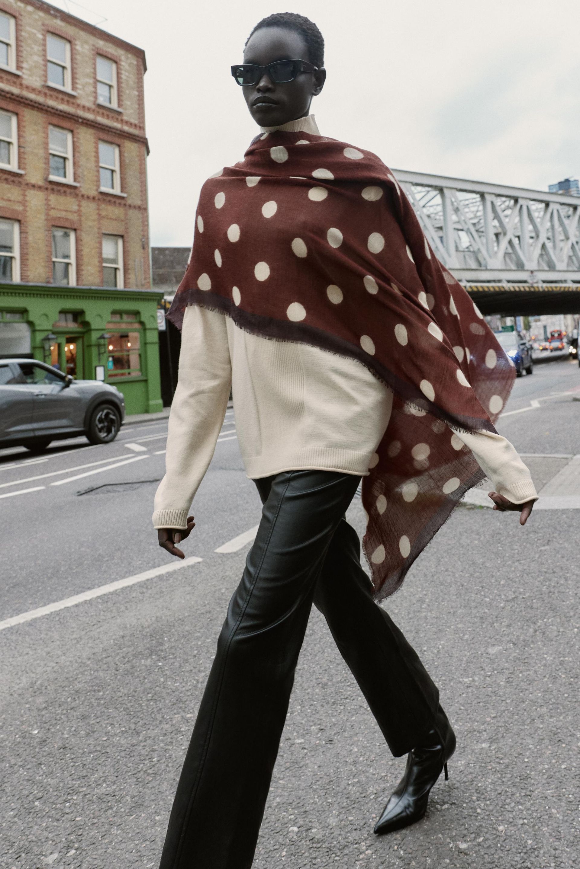 Polka Dot Print Scarf