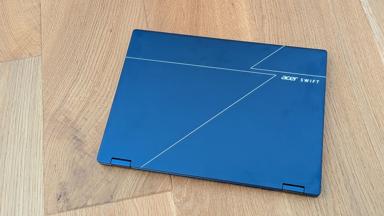 The Acer Swift Spin 14 AI on a desk