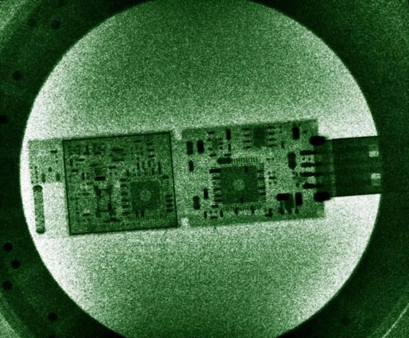 Using the brightest light ever produced, University of Nebraska-Lincoln physicists obtained this high-resolution X-ray of a USB drive. The image reveals details not visible with ordinary X-ray imaging.