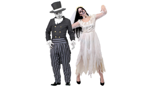 Zombie bride and groom Halloween couple costumes
