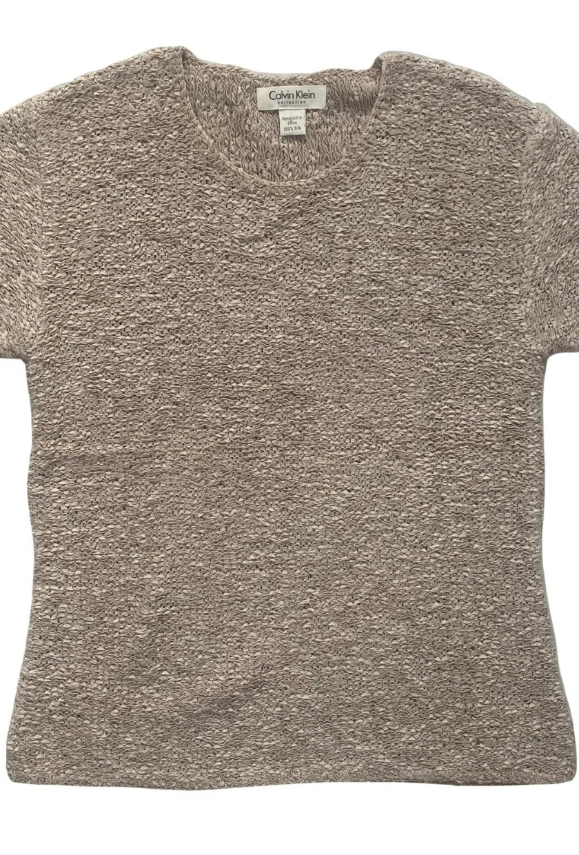 Calvin Klein Collection, Silk Knit Shirt Top