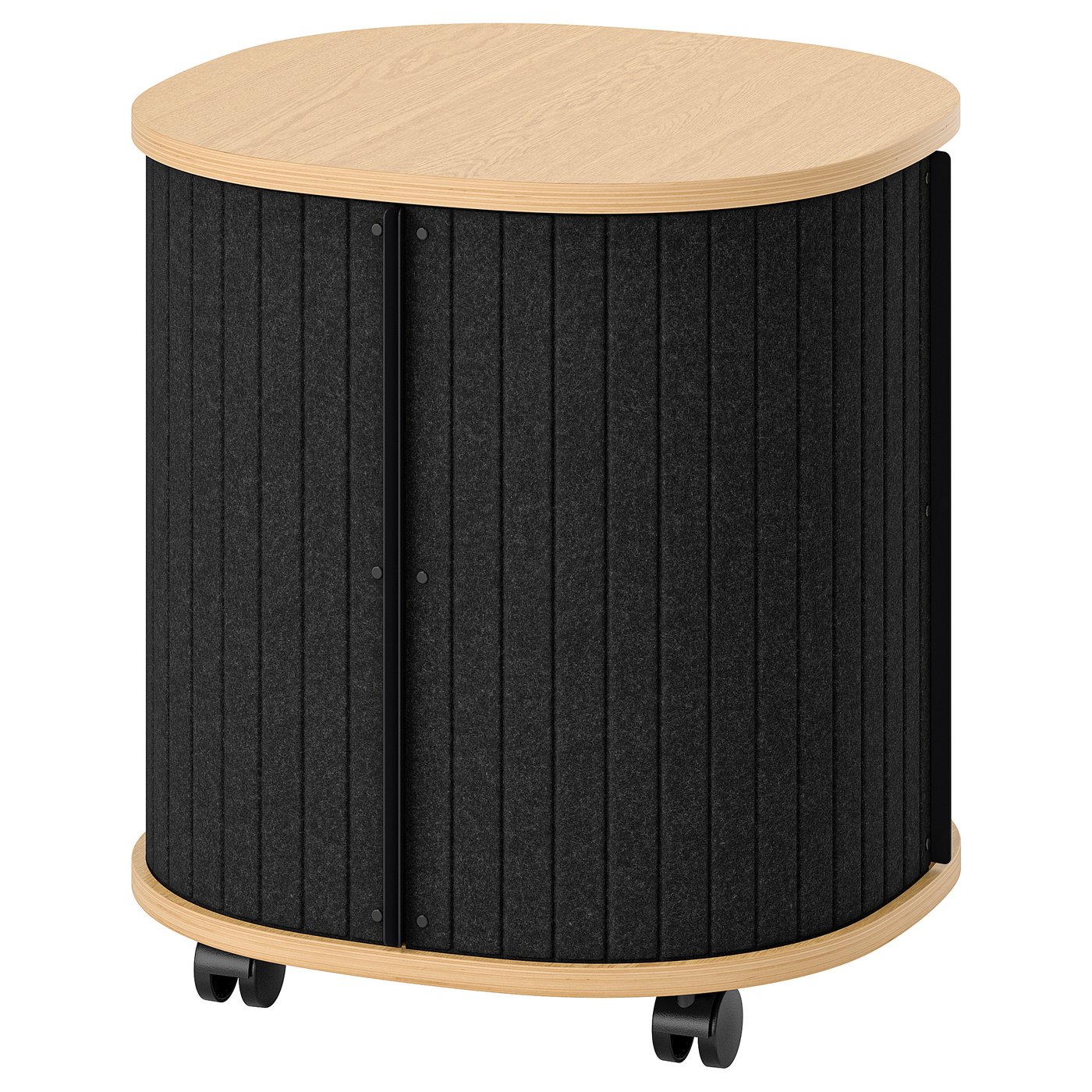 Yxstaby Gaming Side Table on Castors - Oak Veneer/grey