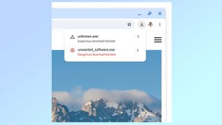 New Chrome warning for dangerous downloads
