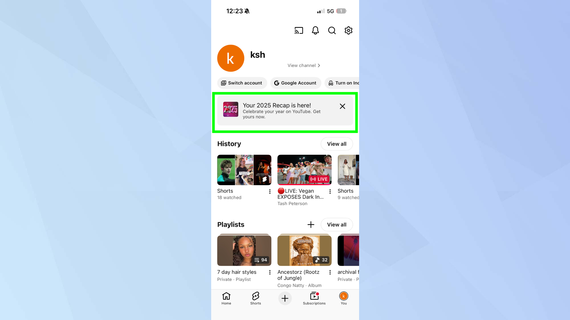 Youtube recap banner