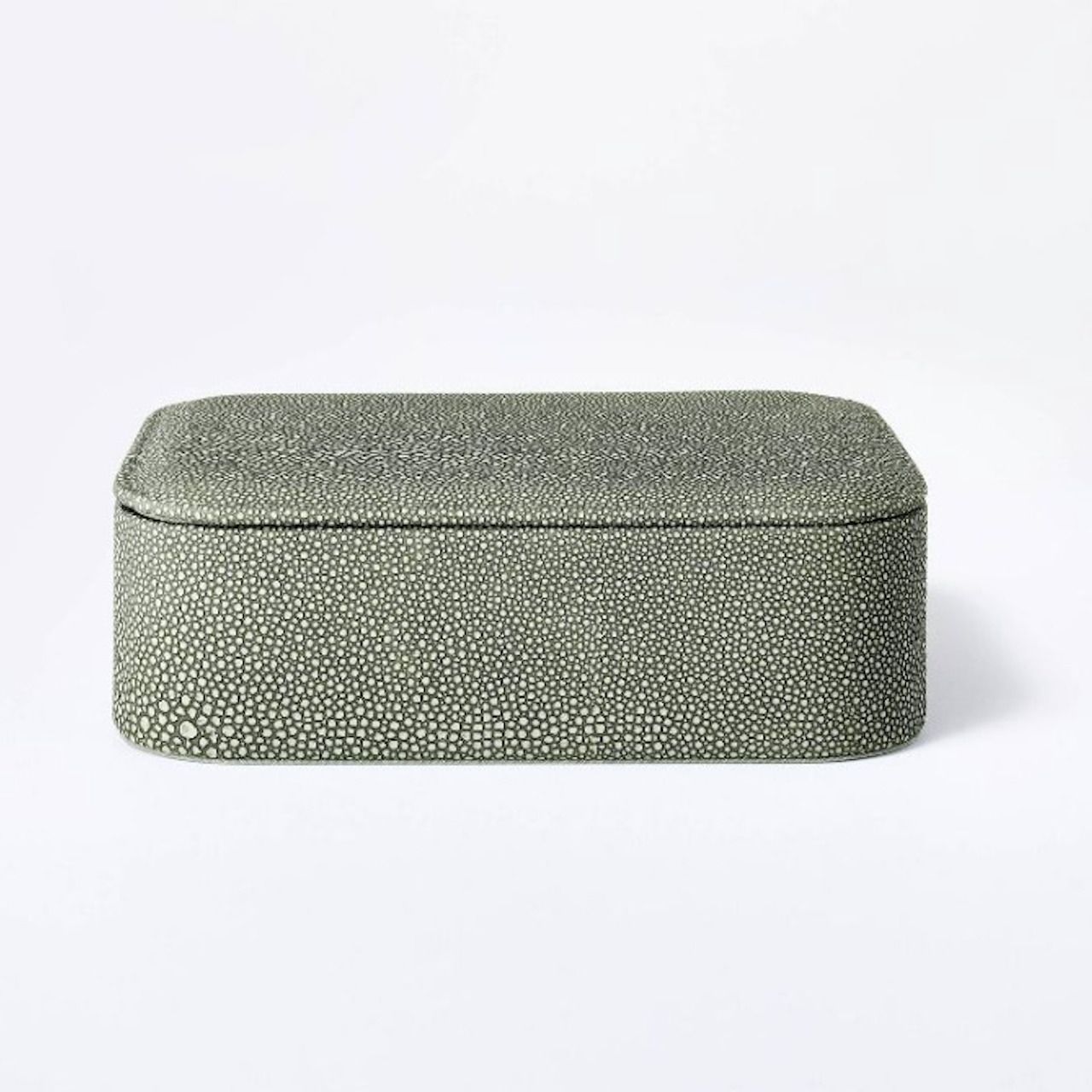 Kotak bulat kecil dengan faux shagreen