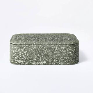 Small Rounded Faux Shagreen Box