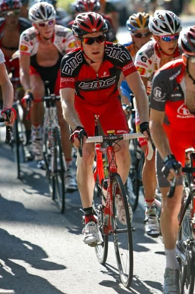 Brent Bookwalter (BMC Racing) riding in the bunch.