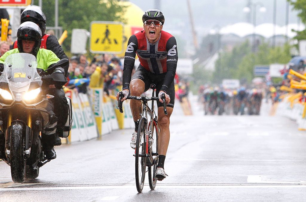 Edvald Boasson Hagen (Dimension Data) enjoys the stage win