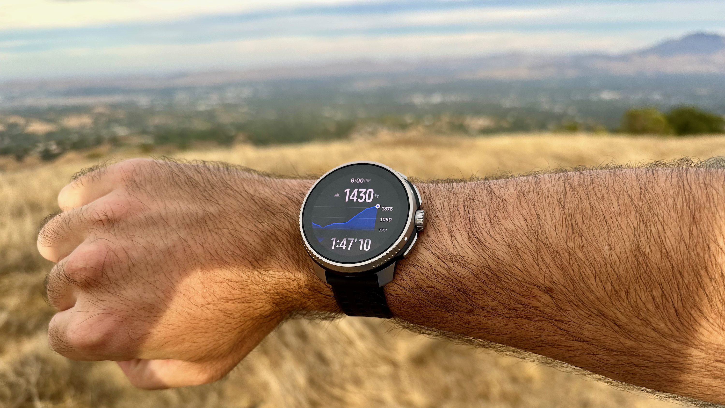 The Suunto Race showing the author's elevation gain atop a hill.