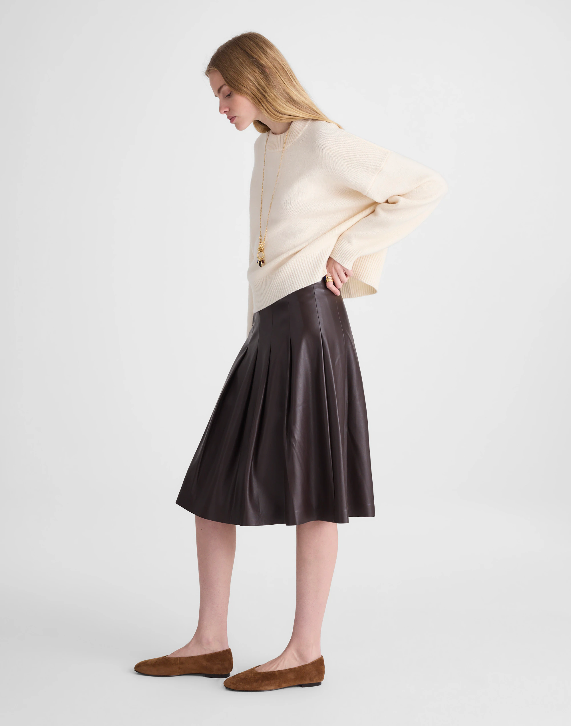 Pleated Midi Skirt