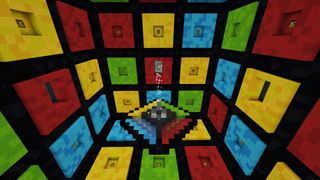 Minecraft mods - Vault Hunter mod shows the colorful interior of a vault