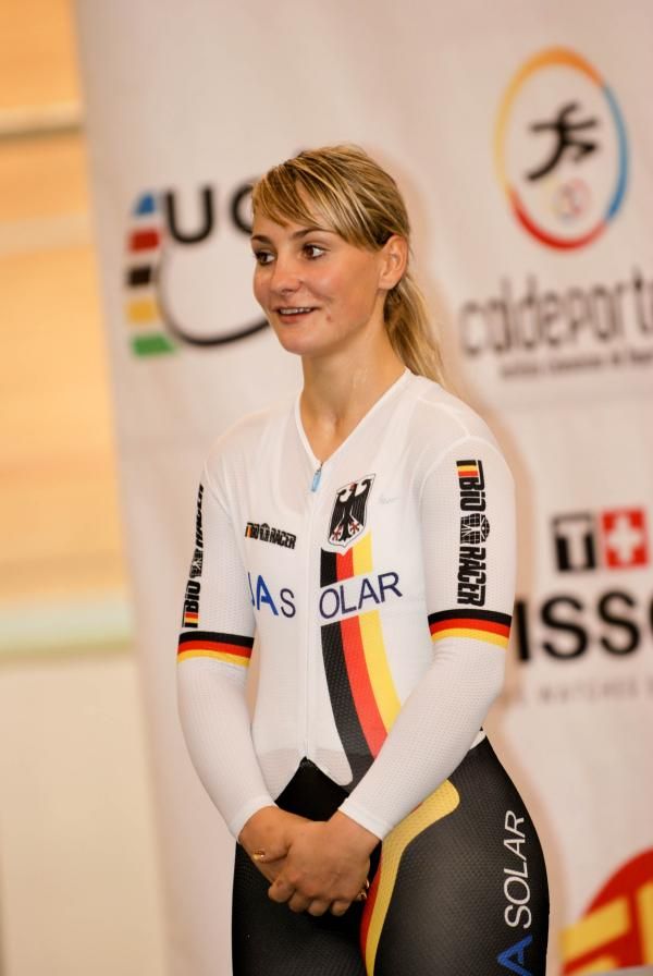 Kristina Vogel is the leader of the World Cup in the keirin