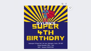 a birthday invitation designed in Canva