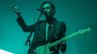 Matthew Healy from the 1975 performs at Latitude Festival at Henham Park Estate on July 14, 2017