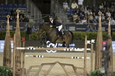 Irish showjumper Mikey Pender wins the CSIO Barcelona grand prix with HHS Calais.
