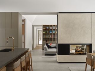 ridge house interior folded surfaces, minimalist interiors