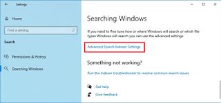 Advanced search indexer settings