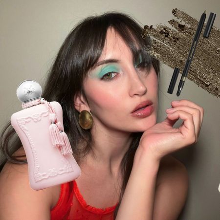 An image of associate beauty editor Alyssa Brascia and Bluemercury products overlaid.