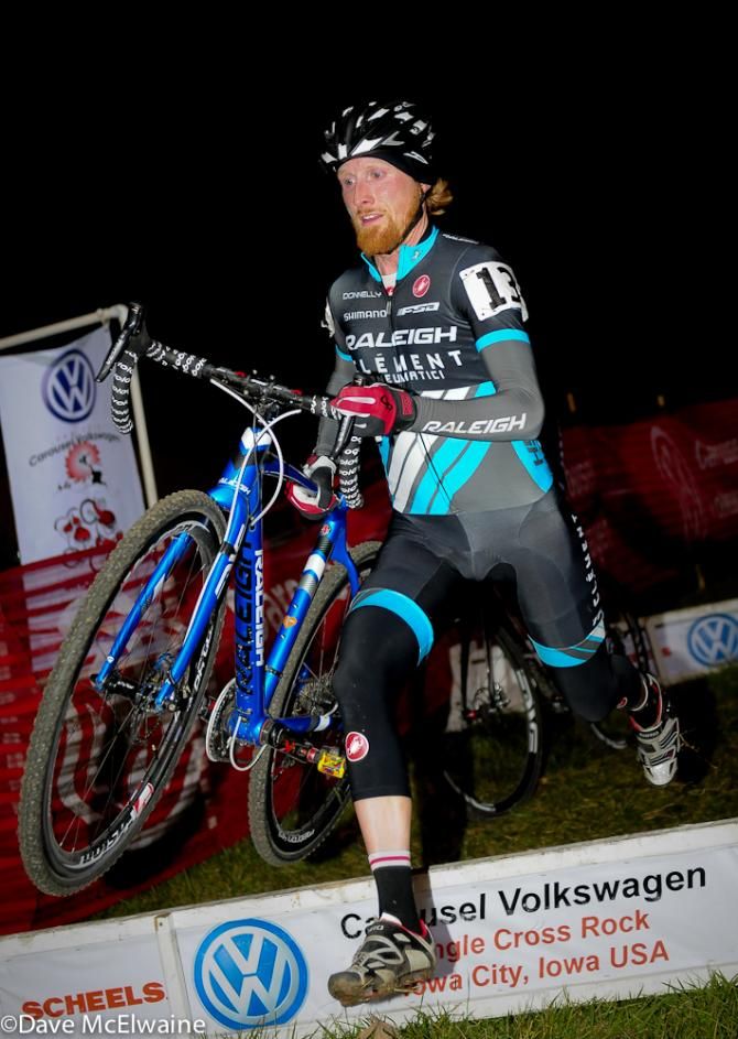 Craig Etheridge (Raleigh Clement) running a set of barriers mid-race