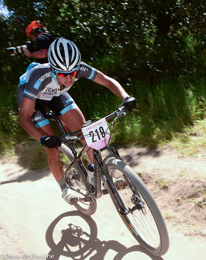 Young Kaylee Blevins (NoTubes Niner) descending at the end of the first lap