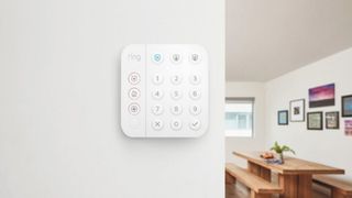 Ring Alarm Security Kit 5-Piece keypad mounted to wall