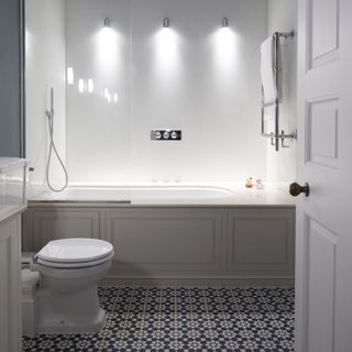 grey and white bathroom