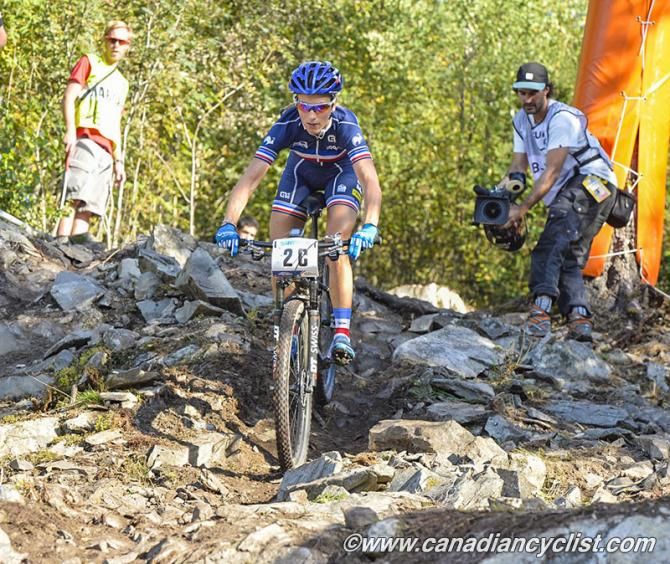 Pauline Ferrand Prevot brought France up to 3rd at the end of lap 3