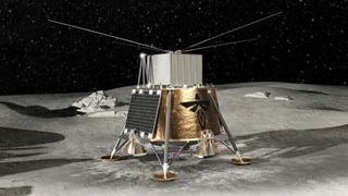 Artist’s conception of the LuSEE-Night radio astronomy experiment on the Moon.