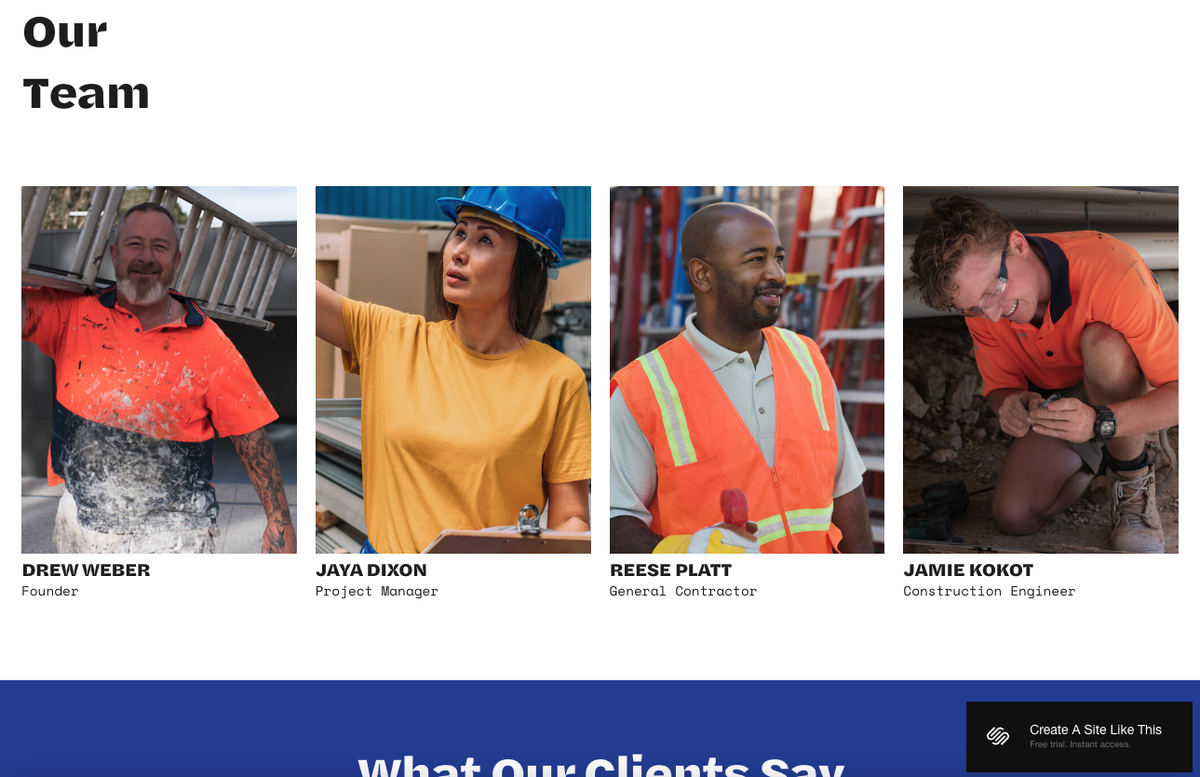 screenshot of Squarespace template