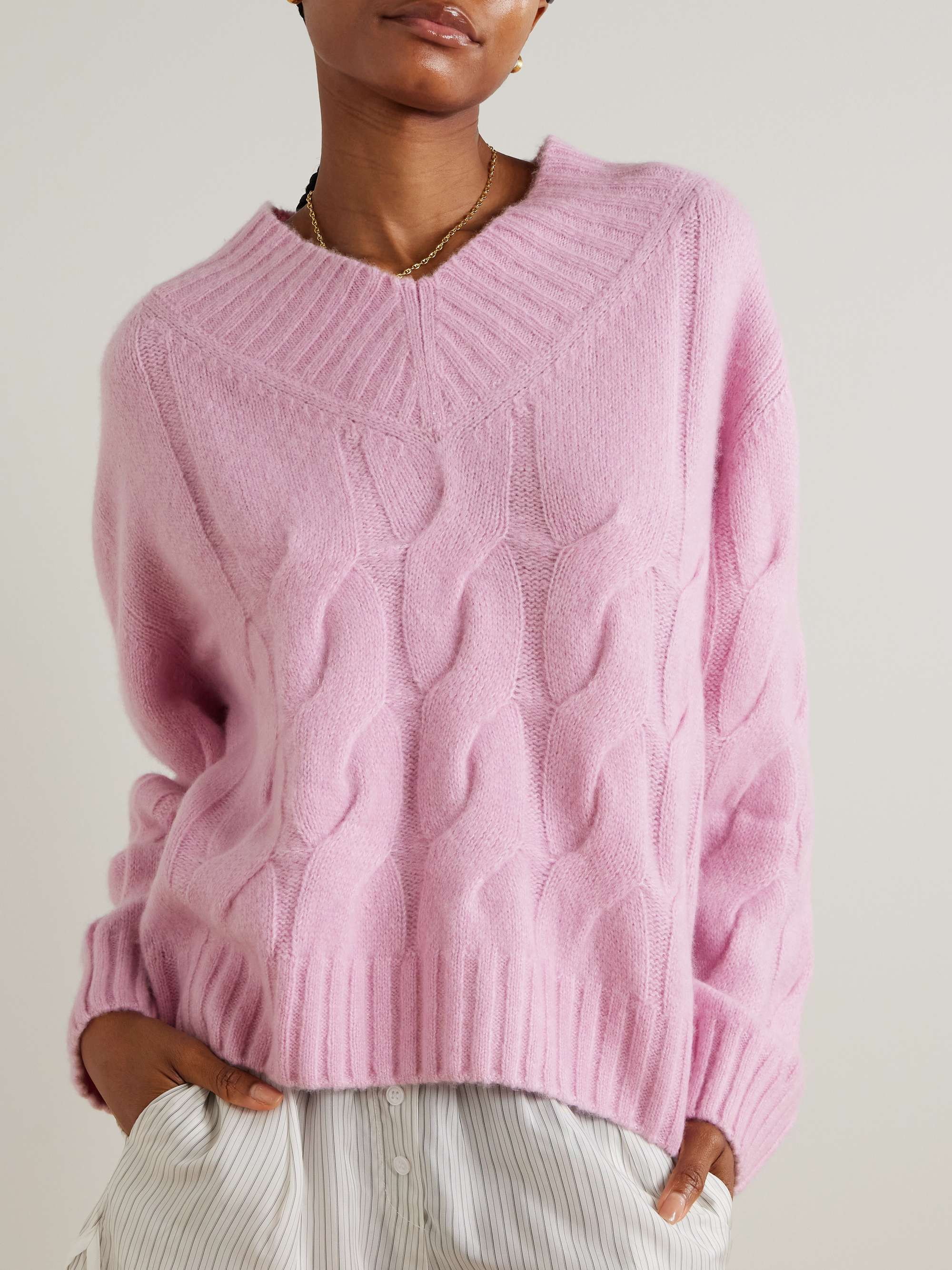 Cable-Knit Cashmere and Silk-Blend Sweater