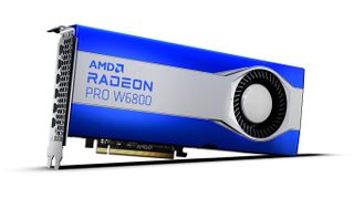 AMD Radeon Pro W6800 graphics card on a white background