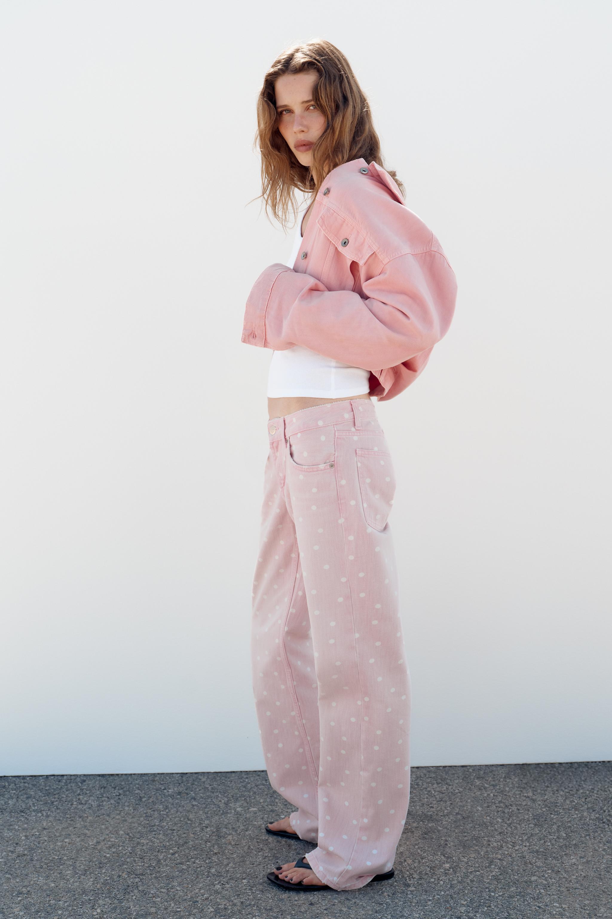 Trf Low-Rise Wide-Leg Dot Jeans