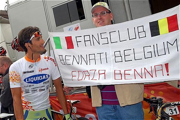 Daniele Bennati (Liquigas) poses with his Belgian fan club.