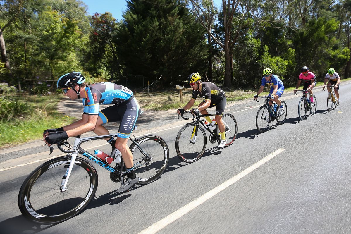 Tom Hubbard leads the breakaway