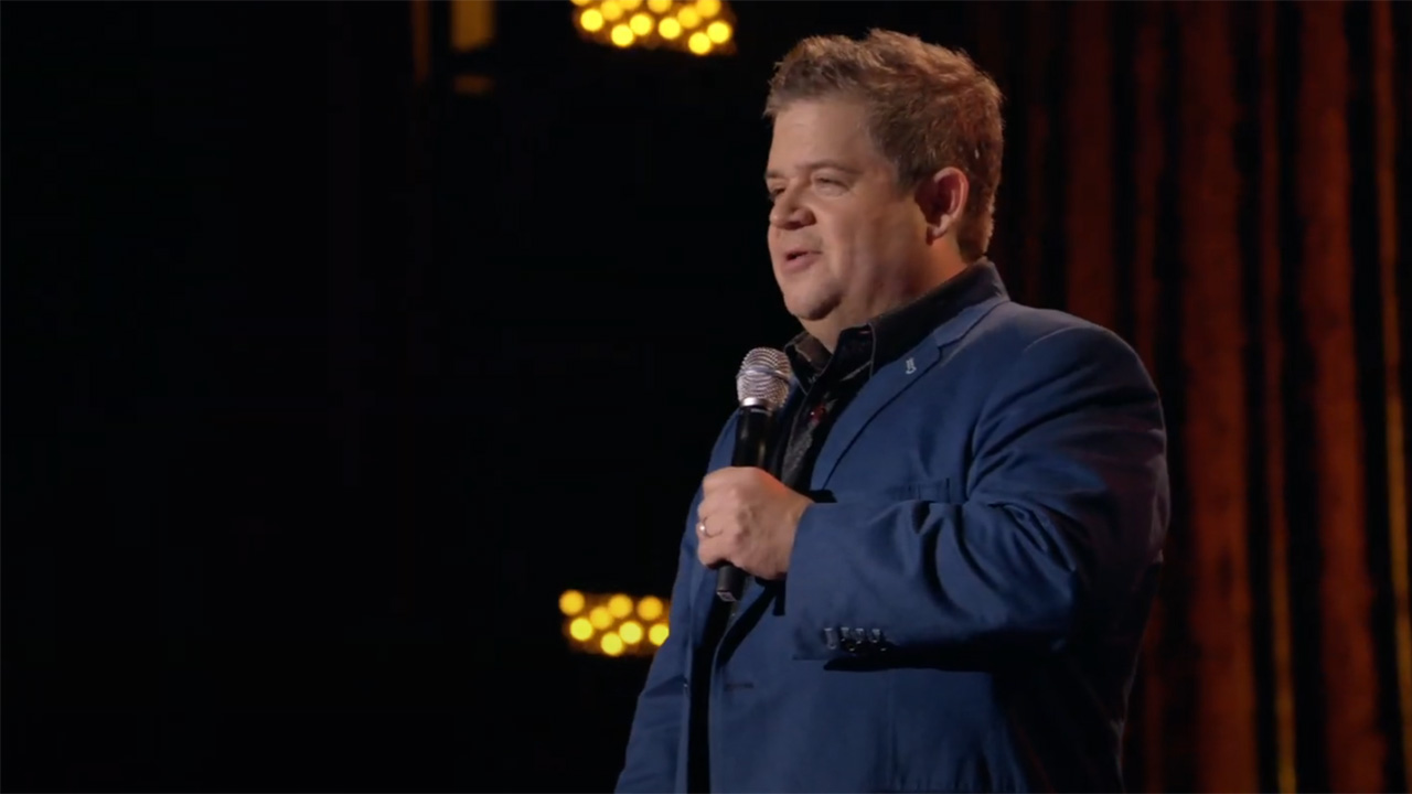 Patton Oswalt looking at the crowd in the trailer for his Netflix Standup special.