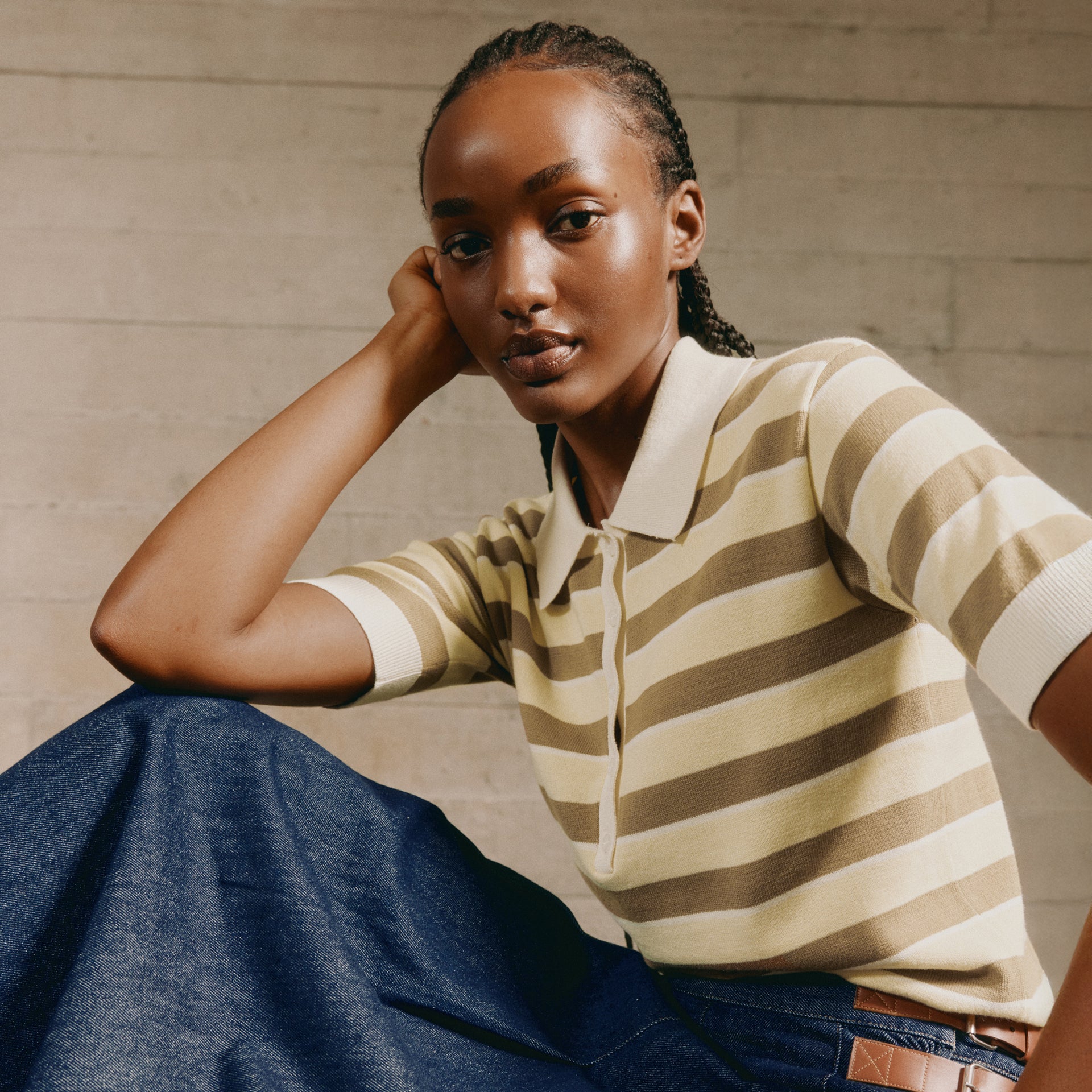 Lemon &amp;amp; Camel Stripe Polo - 8