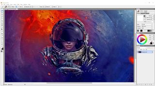 The best digital art software; a fantasy space person painted using Artweaver 7