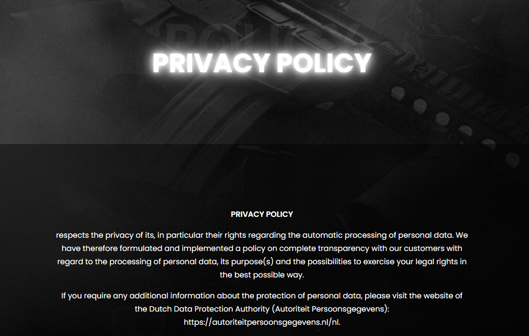 SweatVPN privacy policy