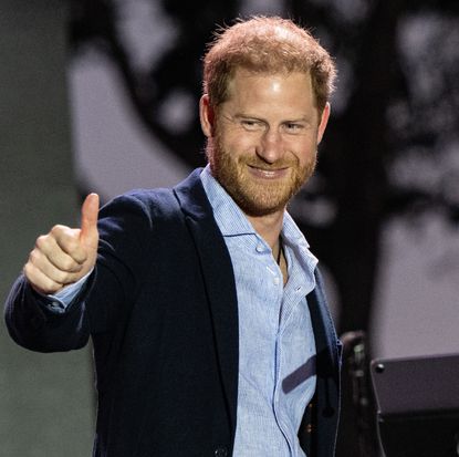 Prince Harry giving a thumbs up