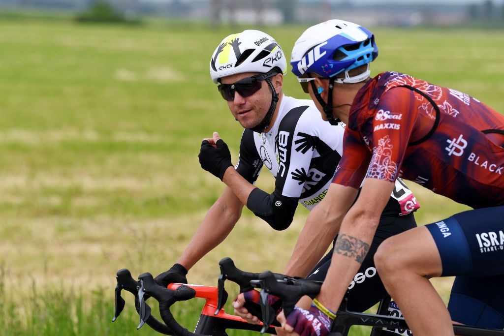 NOVARA ITALY MAY 09 Domenico Pozzovivo of Italy and Team Qhubeka Assos during the 104th Giro dItalia 2021 Stage 2 a 179km stage from Stupinigi Nichelino to Novara girodiitalia Giro UCIworldtour on May 09 2021 in Novara Italy Photo by Tim de WaeleGetty Images