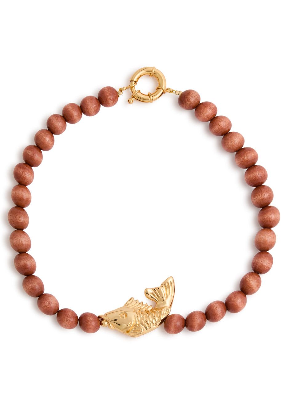Fish Wooden-Beaded Necklace