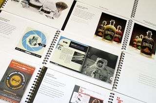 The spiral-bound book showcases his university projects