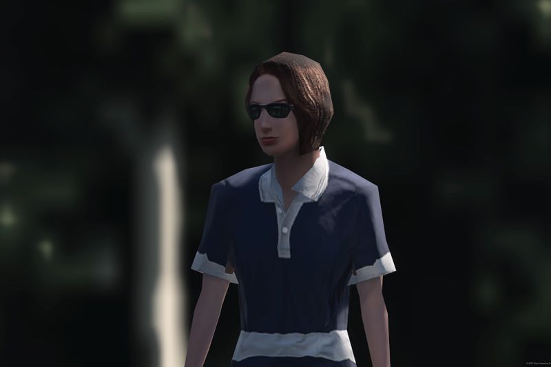 Gran Turismo screenshot showing a low quality character model