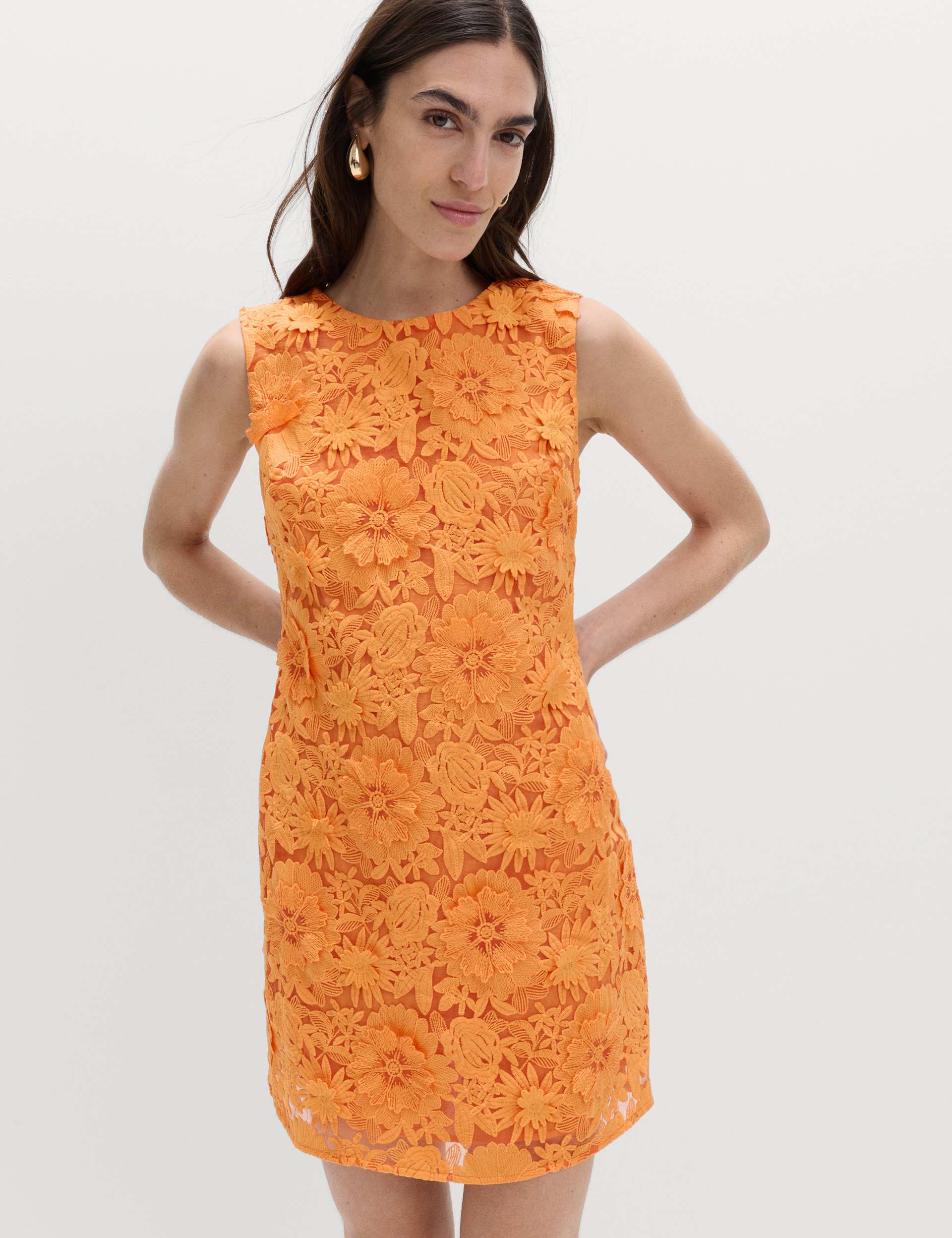 Floral Appliqu&amp;eacute; Mini Bodycon Dress