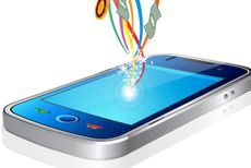 Mobile phone with wires coming out